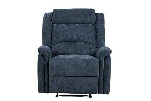 Recliner Chair Manual Fabric Blue Navy Mobility Armchair Boyd