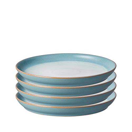 Denby 123048925 Azure Haze 4 Piece Coupe Dinner Plate Set