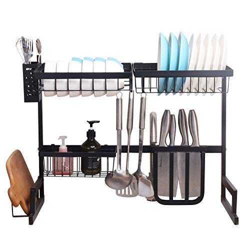 Neo Over Sink Kitchen Shelf Organiser Dish Drainer Drying Rack Utensils Holder (65cm)