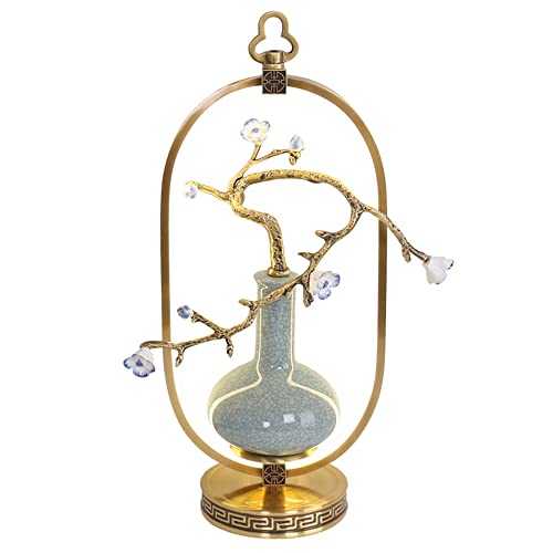 SDFDSSR Chinoaserie Style Lamps Jingdezhen Ceramic Table Lamps Bedroom Bedside Lamp Large Table Lamps For Living Room Copper Ceramic LED Desk Lamps 52×23 Cm