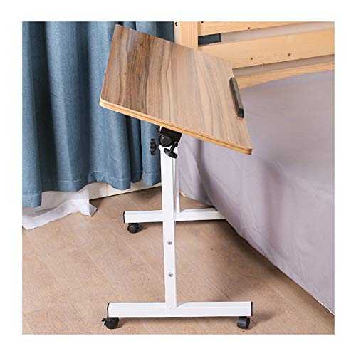 YZZSJC Side Table in C Shape Days Overbed Table, Mobile Laptop Computer Stand Bedside Table Portable Side Table For Bed Sofa Over bed table (Color : Antique oak, Size : 80x40cm)