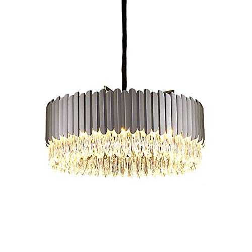 RUDCV Luxurious Crystal Chandelier Ceiling Lights,Modern Black Crystal During Light Fixtures,E14 Adjustable Hanging Lamp For Living Room Dining Room Bedroom-Black 50cm