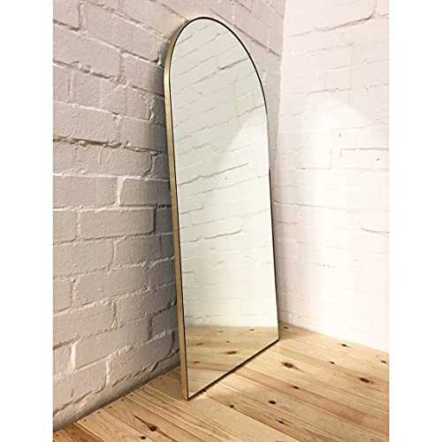 Arch Shaped Modern Long Oversized Mirror with Brass Frame