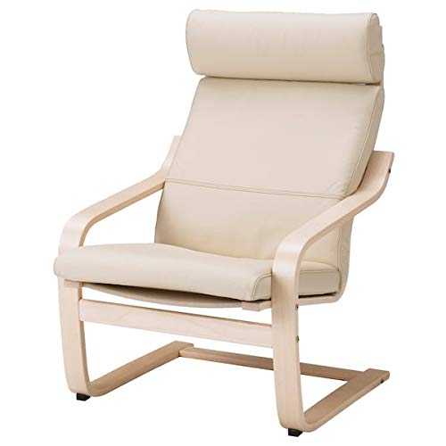 POÄNG Armchair, birch veneer, Glose eggshell, 68x82x100 cm durable and easy to care for. Leather armchairs. Armchairs & chaise longues. Sofas & armchairs. Furniture. Environment friendly.