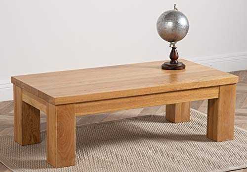 Dakota Chunky Oak Large Coffee Table for Living Room | Light Oak Wooden Coffee Table | Rectangular 92 x 60 cm Low Living Room Tables | Dakota By Oak Furniture King
