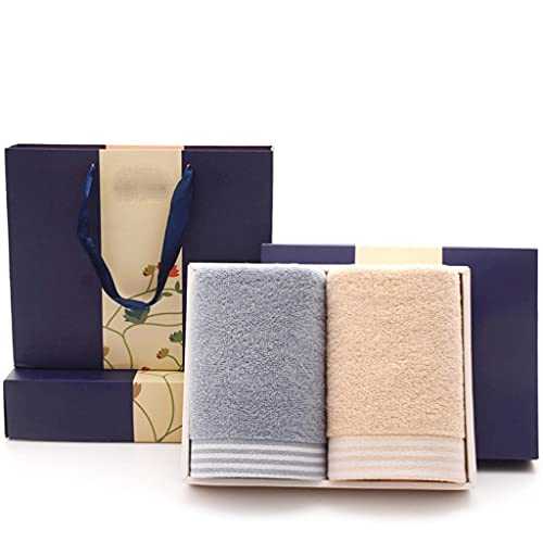 Towel Bath Towel Two Gift Boxes of Pure Cotton Towels, Soft Absorbent Wedding Gift Towel Set Box Can Be Embroidered (Color : C)