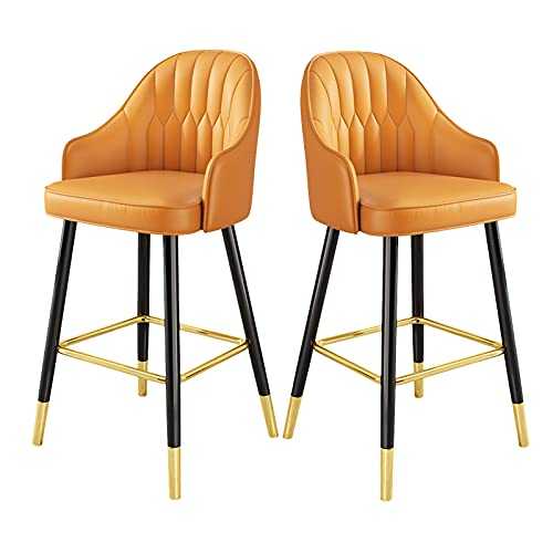 XXFZDCP Counter Bar Chairs Set of 2, Counter Stools Dining Room Stools Bar Stool Indoor Kitchen Island Stools Faux Leather Upholstered 360-Degree Swivel Barstools 25.5/29.5 Inch