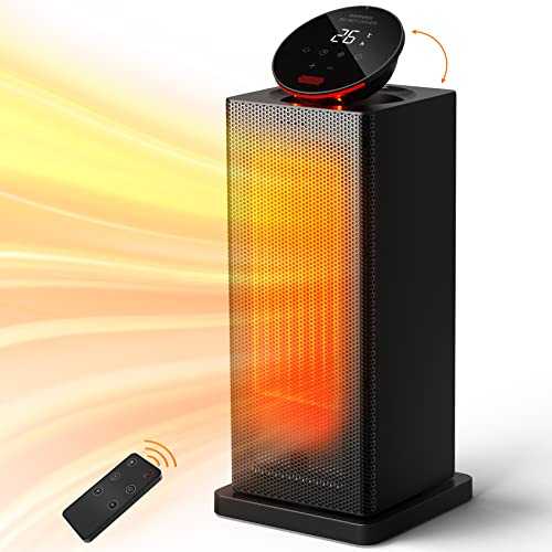 OMISOON Heater 2000W, ECO Electric Heater with 90°Oscillation, Thermostat, 24H Timer, Low Energy, LED Touch, Remote Control, 4 Modes, Overheating Protection, Auto Off, Fan Heater for home (QN12)