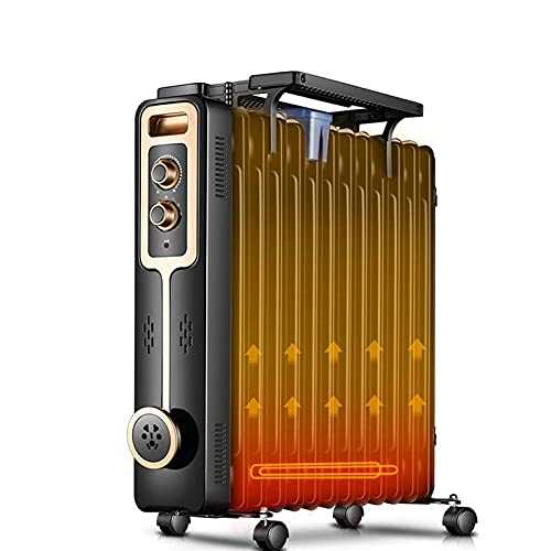 Convection Heater, 13 Fin Oil Filled Radiator, Silent Portable Space Heater with Knob, Drying Rack, Thermostat, 3 Heat Settings, Safety Anti-Scalding, Tip-Over & Overheating, 2200W