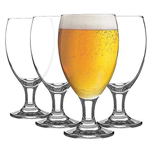 Rink Drink 4 Piece Empire Classic Snifter Beer Glasses - Tulip Glass Shape - 590ml - Clear
