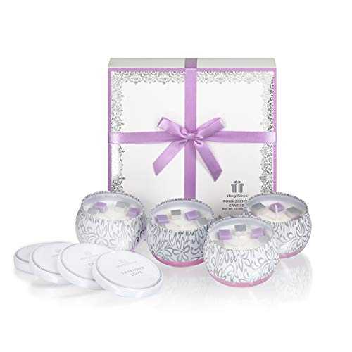 the gift box Scented Candles Gifts for Women and Ladies Birthday Gifts are Luxury and Anniversary and Birthday Gifts for Her. 4 Pack Tin Candles (Twinklelove)