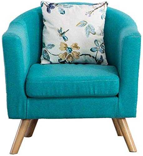 TGTGH Camping Chairs Garden Loungers Folding Chair Linen Fabric Tub Chair Armchair Vintage Seat Chair Sofa Recliner For Bedroom Dining Living Room Lounge Office（ 58.5x65x70.5cm） (Color, Blue),01