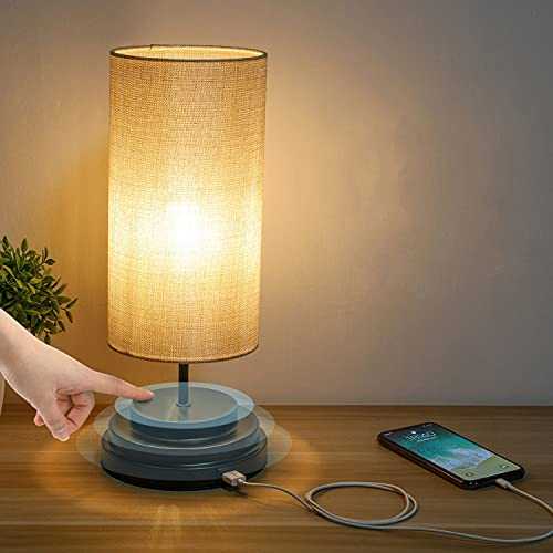 Kohree Bedside Table Lamp Dimmable Touch Control, LED Modern Bedside Lamp with USB Port Night Light for Children Bedroom, Kids Bedroom, Living Room, Best Gifts for Women, Man (2 LED Bulbs Included)