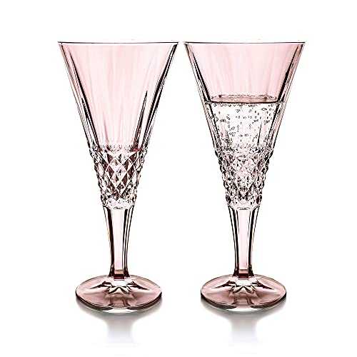 Premium Code Wine Glasses Set of 2 - Crystal Set for Gin Martini Champagne Red and White Wine - Crystal Glasses 240 ml with Elegant Gift Box - Pink