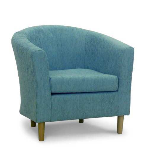 Home Life Direct Fabric Tub Chair - Bucket Seat - Classic Tub Chairs Design - Teal Duck Egg