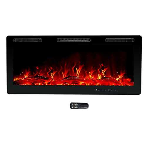 Helios&Hestia Wall Mounted or Recessed Electric Fireplace, Portable Room Heater, Freestanding with Remote and Thermostat, 106cm Wide
