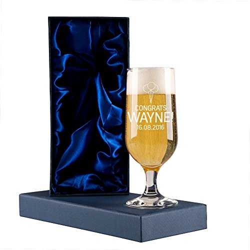Personalised Congratulations Beer Glass, Unique Celebratory Gift Idea for Him