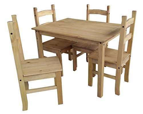 Mercers Furniture Corona Budget Dining Table and 4 Chairs - Pine