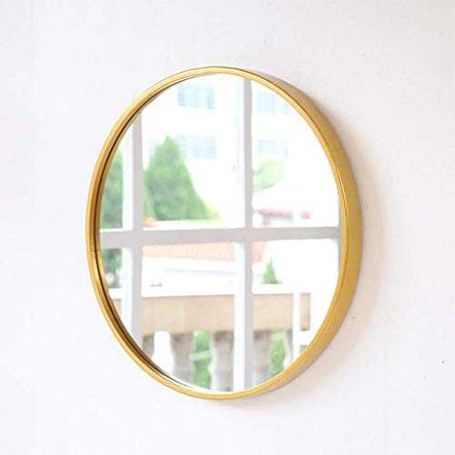 XWZH Mirrors for Wall Mirrors for Living Room Bathroom Mirror Wall Stickers Frame Simple Modern Wall-Mounted Toilet Bathroom Wash Mirror (Color : Gold, Size : 50cm)