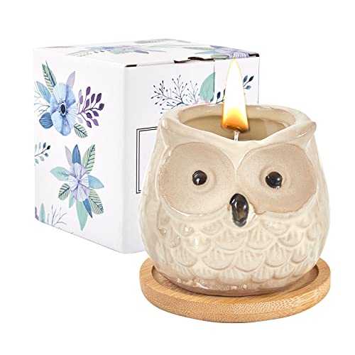 Kinforse Scented Candles Gifts for Women, Birthday Presents for Women,Owl Gifts for Women Sweet Orange Candle, Best Friend Unique Happy Birthday Bath Candle Set Gift Ideas with Marbling Gift Box…