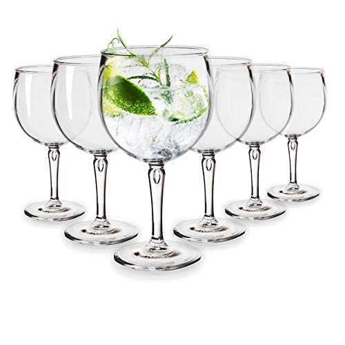 RB Balloon Gin Cocktail Glasses Premium Plastic Unbreakable Reusable 40cl, Set of 6