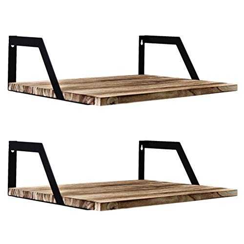 yanew Home Wooden Wall Mounted Shelves, Set Of 2 Rustic shelves for bedroom, Kitchen, Home Office, bathroom, Deep Decorative Shelving for Walls, Hold More Shelf decorations, Accessories