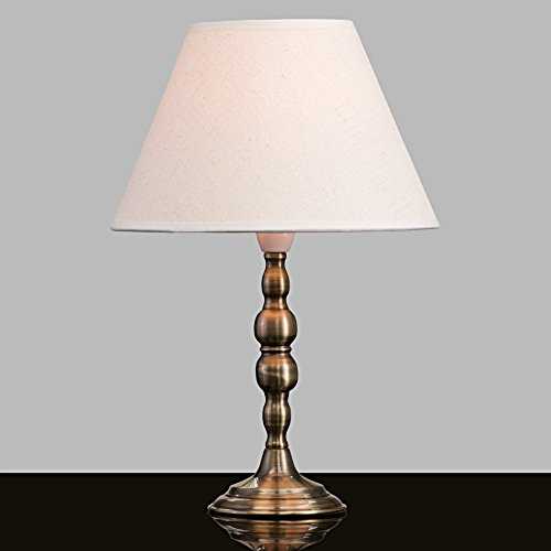 Oslo Small Antique Brass Table Lamp with Cream Shade - Traditional