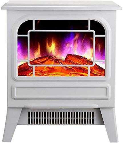 Electric fireplace with 3D flame and wood burning effect 1000W 2000W Adjustable thermostat control Electric fireplace Bedroom Living room Dining room Electric fireplace white decorate