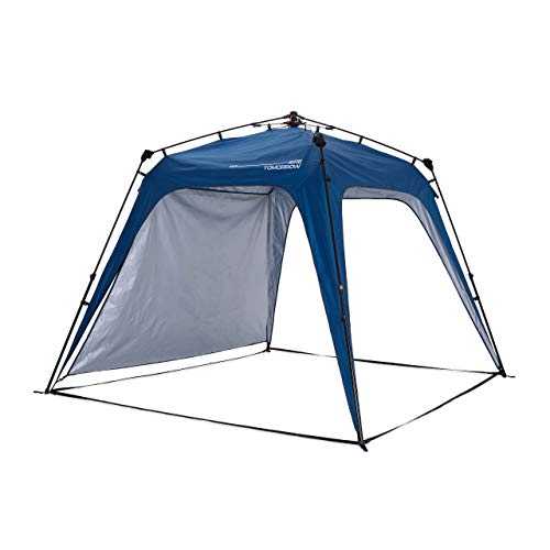 Lumaland Where Tomorrow Pop Up Gazebo with 1x Sidewall - Large Event Pavilion - Festival Party Tent - Standing Height 1.9 m - Waterproof Gazebo with UV+50 Protection - Blue