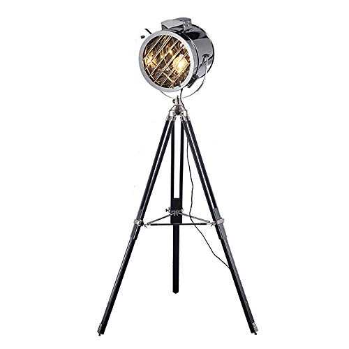 zZZ table lamp Gold And Silver Nordic Search Metal Restaurant Floor Lamp Retro Industrial Wind Tripod Led Living Room Decoration Floor Lamp 800 * 1750 (mm) (Color : Silver)