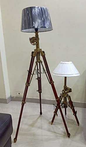 Vintage Tripod Floor and Table Lamp Stand for Living Room, Bedroom Office Standing Corner lamp (Set of 2)