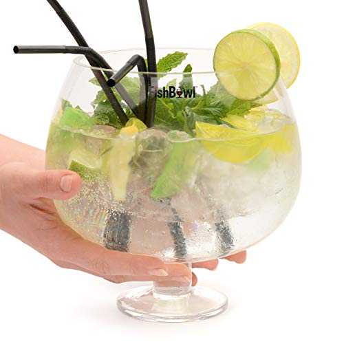 FishBowl Crystal Glass Gin Cocktail Sharing Bowl Party Set 3 Litre Fish Bowl Glass for Drinks