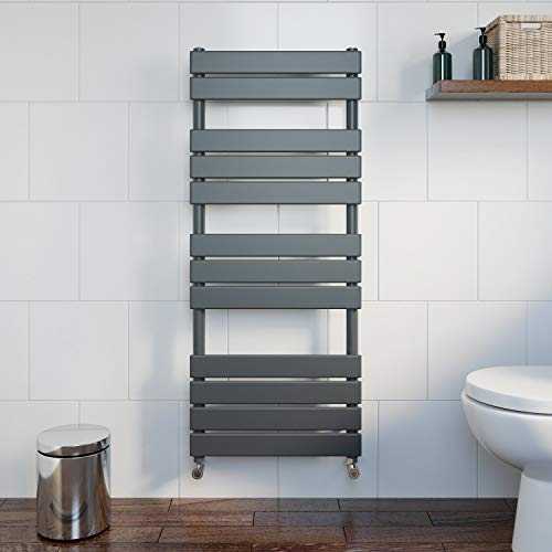 DuraTherm Heated Towel Rail Radiator For Bathrooms Wall Mounted Flat Panel Ladder Anthracite 1200 x 500mm