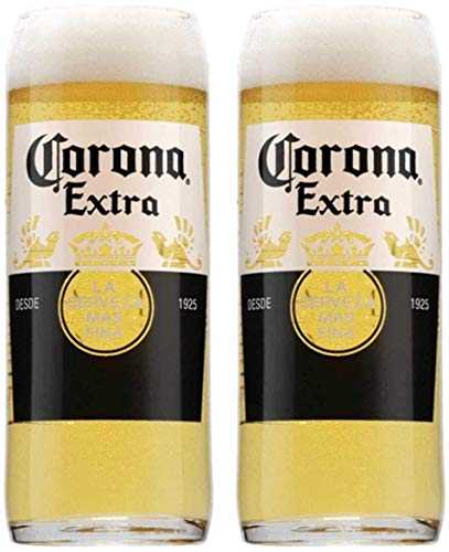 Official 2 x Nucleated Corona Extra Pint Glass Original Glass - Clear