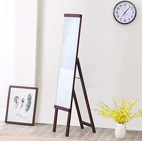 Dressing Mirror Full-Length Mirror Floor-Standing Mirror Living Room Foldable Space-Saving Mobile Home Multifunctional Bedroom Mirror White (Color : Red-Brown, Size : One Size)
