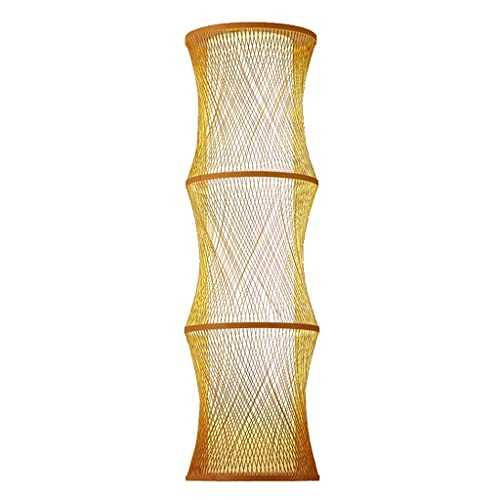 Floor Lamp Floor Lamp Bamboo Column Floor Lamps Built-in Fabric Lamp Shade Handmade Modern Standing Lamp Corner Tall Lamp For Living Room Standing Lamp (Color : 134cm/52.7in)