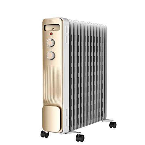 Space Heater Radiator Heater - Oil Heater, Portable Heater with Overheat Protection, Adjustable Thermostat, Oil Filled Radiator Heater for Home and Office, Safety Shut- Off Quiet Radiant Heater Elect
