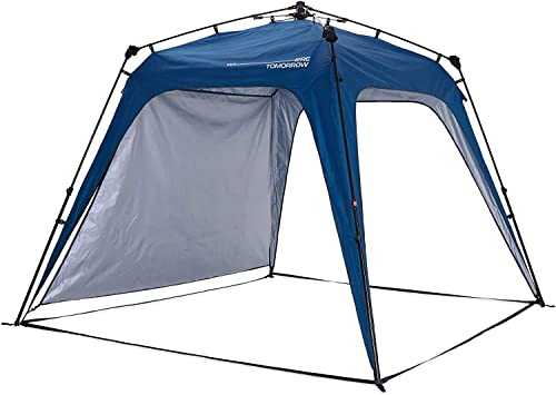 Lumaland Where Tomorrow Pop Up Gazebo with 1x Sidewall - Large Event Pavilion - Festival Party Tent - Standing Height 1.9 m - Waterproof Gazebo with UV+50 Protection - Blue