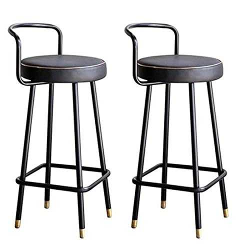 URINGO Nordic Bar Chair Modern Minimalist Home Backrest Wrought Iron Bar Chair Light Luxury High Stool High Chair Leather Bar Stool