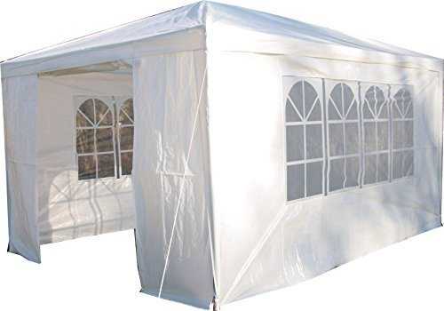 Airwave 3 x 4m Party Tent Gazebo Marquee with Unique WindBar and Side Panels 120g Waterproof Canopy, White, 120g