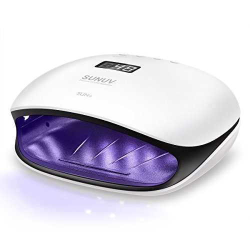 UV Led Nail Lamp, SUNUV 48W UV Nail Dryer SUN4 for Shellac Manicure Gel with 4 Timers, LCD Display, Sensor and Double Speed Drying