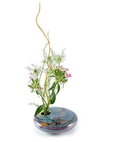 Georgetown Pottery Small Round Ikebana Flower Vase, Purple Wave