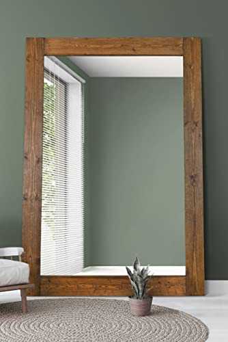 Large Solid Wood Frame Wall Mounted Mirror 7Ft X 5Ft, 213cm X 152cm