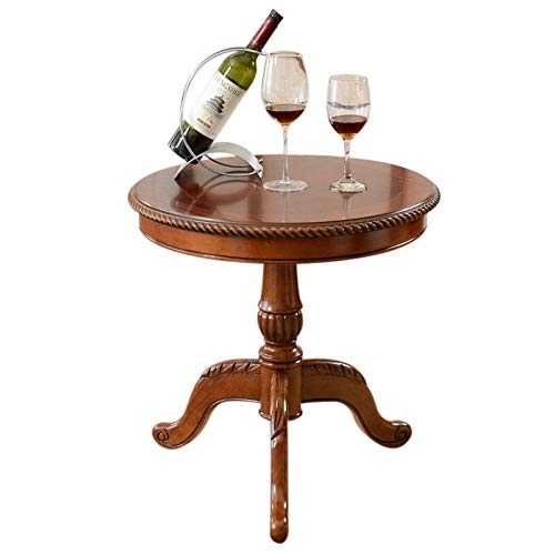 BaiHogi Bed Table, 32" Round Pedestal Dining Table High Top Ped Table Kitchen Dining Room Walnut