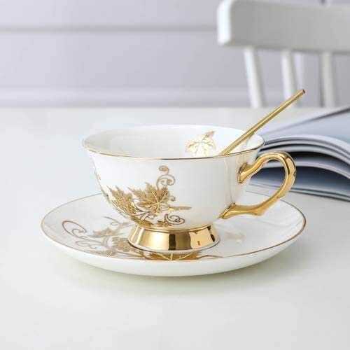 HLR Coffee Cup Tea Cup and Saucer Set Mug an Ceramic Tea Cup Set Royal White Coffee Cup Saucer Set Vintage Wedding Kitchen Supplies