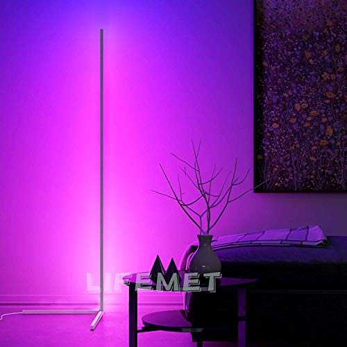 Led Floor Lamps for Living Room - Modern RGB Color Changing Standing Light Dimmable Floor Lamp Touch Long Lifespan Tall Lumens Control Corner Large Kids Warm Decorative White 55 in