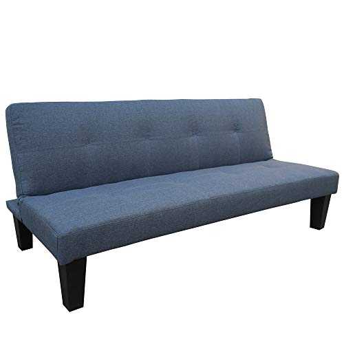URBNLIVING 3 Position Sofa Bed Fabric Or Leather (Blue Fabric)
