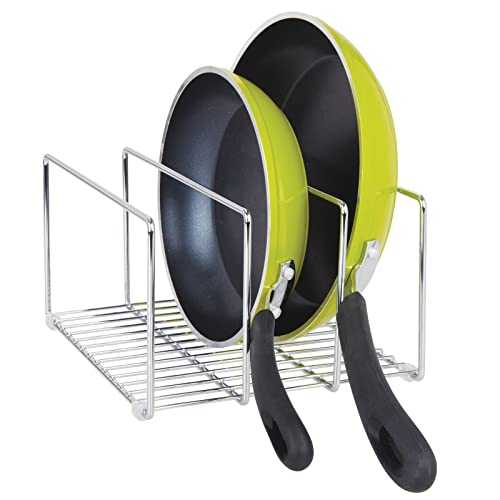 mDesign Baking Tray Rack — Wire Rack for Sorting Trays, Pans and other Cookware Items — Free-Standing Pan Stand for the Kitchen — Chrome
