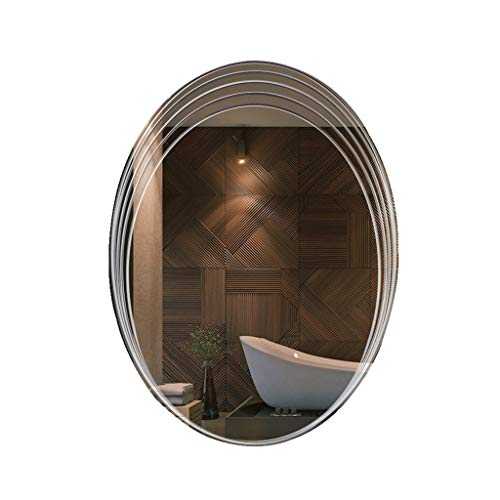 XWZH Mirrors for Wall Mirrors for Living Room Nordic Bathroom Wall Hanging Oval Bathroom Frameless Mirror Simple Bedroom Vanity Mirror (Size : High definition silver mirror)