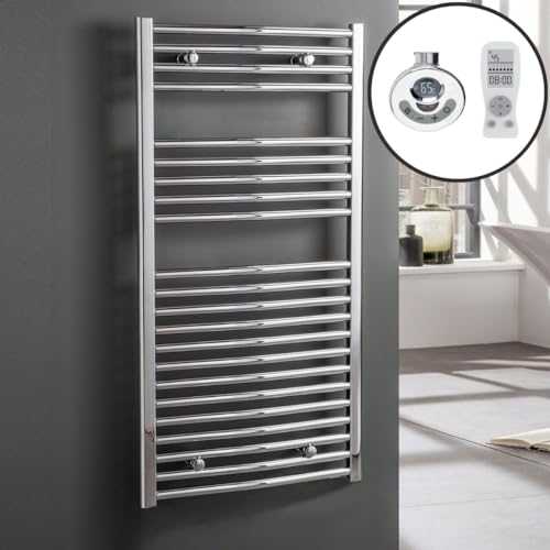 Bellerby Curved Thermostatic Electric Heated Towel Rail With Timer. Small, Medium And Large Sizes. Prefilled, LOT 20 / ErP Compliant, With IPX4 Splash Proof Element, Chrome, 1200 x 600
